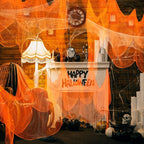 Boao Halloween Cheese cloth 85 x 197 Inch Orange Cheesecloth Roll for Crafts Large Cotton Muslin Gauze Fabric for Halloween Outdoor & Indoor Spooky Decoration