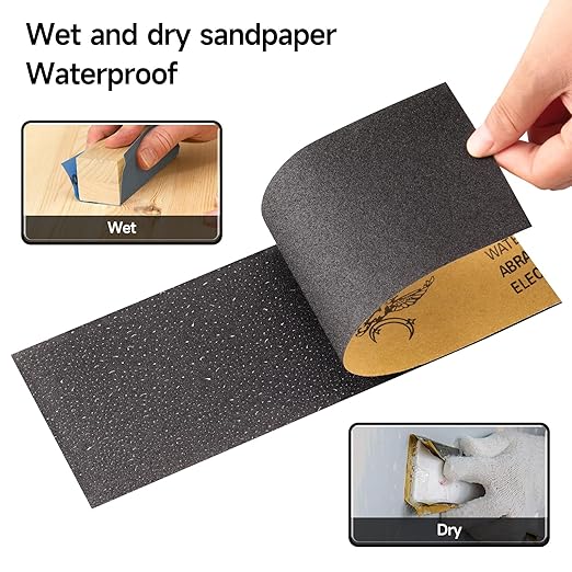 Sandpaper 800 Grit, Wet Dry Sanding Sheets 9 x 3.6 Inch for Wood Furniture Finishing, Metal Sanding and Automotive Polishing,21 -Sheet
