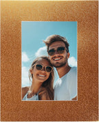 uxcell Picture Mats, 8 x 10 Mat Board Center for 5 x 7 Pictures Acid Free White Core Bevel Cut Frame Mattes with Backing for Display Art Measuring, Gold