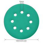 5-Inch 8-Hole Wet Dry Sanding Discs 320 Grit, Polyester Film Backed Heavy-Duty Hook and Loop Sandpaper for Random Orbital Sander, 50-Pack