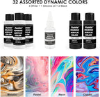 Funto Acrylic Pouring Paint Set, 36 Bottles, with Silicone Oil, High Flow, Pre-Mixed, Art Supplies for Pouring on Canvas, Glass, Wood, Tile, Rocks
