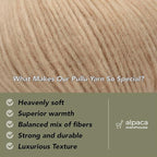 Pullu - Baby Alpaca Merino Wool Yarn Set of 3 Skeins (150 Grams) Worsted Weight - Sourced Directly from Peru - Heavenly Soft and Perfect for Knitting and Crocheting (Almond Latte)