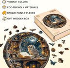 Wooden Puzzles for Adults, Moonlit Owl Puzzles, Wood Adult Puzzle, Birthday Gifts for Puzzle Lover (L-13.4 * 13.4 in 270pcs)
