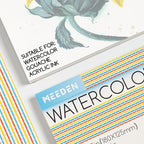 MEEDEN Watercolor Paper Block, 100% Cotton Watercolor Paper Pad of 20 Sheets, 140lb/300gsm, Acid-Free Art Paper for Watercolor, Gouache, Ink and More, 10" x 7" Hot Press