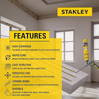 Stanley Quick Bond Adhesive Foam - 2x24oz, Reliable Bond Adhesive for Various Materials, Strong bonding, No Mixing, Gun Use, Including Gun, Cleaner | 2 Pack