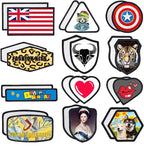 GUX 60 Pieces 4 Colors Round Patch Iron-on Sublimation Blanks Patches Fabric Patch Blanks Repair Blank Patches for DIY Hats Shirts Shoes Jeans Bags Supplies (4Colors Round Mixed / 60PCs)