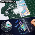 VINYL FROG Metallic Foil HTV Vinyl Roll 12" x5ft Holographic Silver Heat Transfer Vinyl Chrome Iron on Vinyl Easy to Cut & Weed DIY Heat Press Design for T-Shirts
