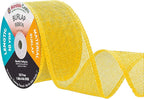 Mandala Crafts Yellow Burlap Ribbon 2 Inches Wide Jute Ribbons for Crafts - 20 Yds Roll Rustic Burlap Wrap Trim Ribbons for Wreaths Bows Wedding Party Decoration
