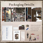 Cutefun Book Nook Kit - DIY Miniature Dollhouse Kit for Adults and Teens, Bookend Mini House Building Kit with LED, 3D Wooden Puzzle for Beginner Creative Gifts (The Long Goodbye)