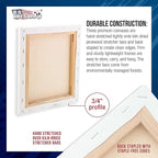 U.S. Art Supply 10 x 10 inch Stretched Canvas for Painting, 12oz Triple Primed, 6-Pack - Professional Artist Quality White Blank 3/4" Profile, 100% Cotton, Heavy-Weight Gesso - Acrylic Pouring, Oil
