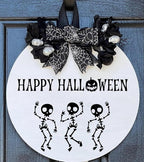 Halloween Stencils for Painting 12inch Large Reusable Halloween Stencil for Door Hanger Round Skeleton Ghost Boo Templates for Wood Walls Windows Door Mat Fabric