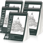 OSIMIG 5 Pack Sketch Book 8.5" x 11" Set, Top Spiral Bound Sketch Pad 150 Sheet Total (68lb/100gsm), Drawing Paper Pad, Sketch Book for Kids, Artist, Adult Art Supplies