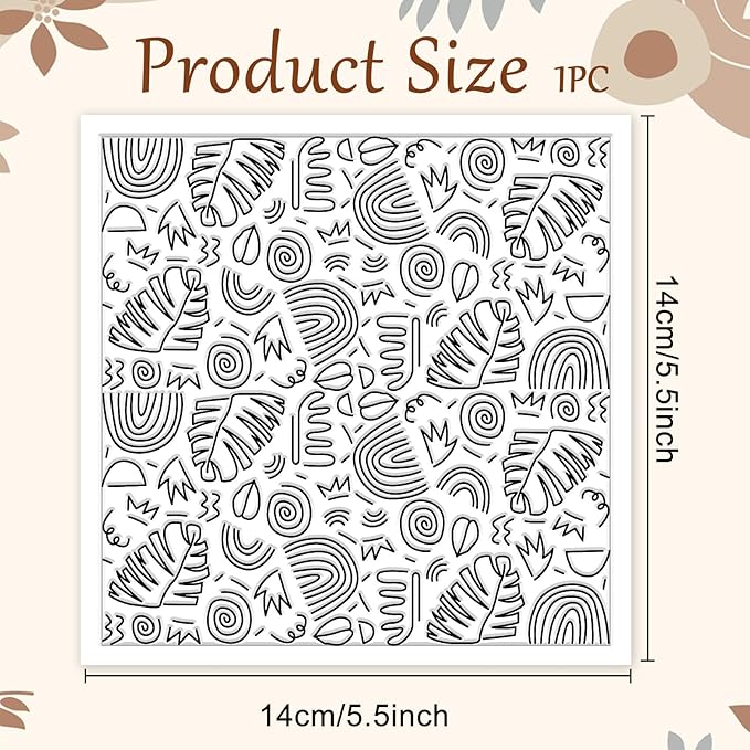 CHGCRAFT Bohemian Graphics Polymer Clay Texture Sheets Doodle Style Silicone Texture Stamp Clay Texture Mat Modeling Pattern Pad Sheets for Jewelry and Earrings Tools, 5.5x5.5 inch