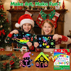 ZMLM Scratch Paper Art Craft: 2 Pack Rainbow Scratch Set for 3 4 5 6 7 8 9 10 Years Old Girls Boys Students Drawing Coloring Black Magic Art Supplies Kits Gifts School Birthday Party Toys(Christmas)