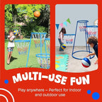Activejoy- 4 Hoop Basketball Set - Toddler Basketball Hoop Indoor - Outdoor Play Preschool - +3 Years Old Toy. Includes 2 Balls and air Pump