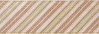 MEEDEE Pink Diagonal Striped Ribbon 2.5 Inch Blue Satin with Rose Gold and Champagne Glitter Wired Ribbon for Christmas Tree, Garlands, Wreaths, Topper Bow (10 Yards)