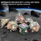 Haxtec DND Dice Set Metal Dice Compatible with Dungeons and Dragons D&D Gift TTRPG Rainbow Polyhedral Dice