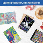 Mini Glitter Watercolor Paint Set with Paper, 108 Colors Shimmer Metallic Watercolour Painting Sets, Solid Pearl Water Color Paints for Adult, Kids, 1ml Trial Package(1ml 108 Colors)