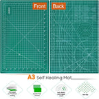 2 Pack Self Healing Sewing Mat, JIARON 12'' x 18'' Cutting Mats for Crafts, Double Sided 5 Layers Craft Cutting Mat for Sewing, Crafts, Scrapbooking Mat.