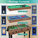 12-in-1 Game Table - 48" Combo Game Table, Ping Pong Table, Foosball Table, Air Hockey Table, Pool Table - Sports Arcade Games with Accessories - Ideal for Game Rooms and Family Game Nights!