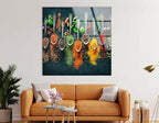 My Photostation.com Round 24'' Spoon Spices Glass Wall ArtTempered Glass Printing Wall Decor Large Wall Art Wall Hangings