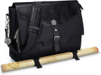 ENHANCE Collector's Edition RPG Player's Essentials DnD Bag - Dragon Hide Exterior Messenger Bag Fits 2-4 Books, Binders, Dice & Accessories, with 17 inch Laptop Slot, Battlemap Straps (Dragon Black)