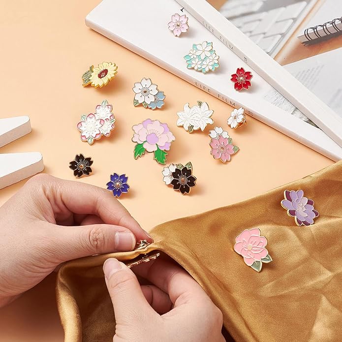 Mixed Enamel Pins for Backpacks, Beadthoven Cute Enamel Brooch Pins Set, Funny Backpack Pins, Aesthetic Lapel Badge Pins Bulk for DIY Clothes Accessories Holiday Gifts