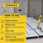 Stanley Quick Bond Adhesive Foam - 2x24oz, Reliable Bond Adhesive for Various Materials, Strong bonding, No Mixing, Gun Use, Including Gun, Cleaner | 2 Pack