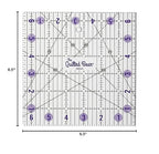 The Quilted Bear Quilting Rulers - Transparent Acrylic Non Slip Quilting, Patchwork & Sewing Ruler with Clear Black Lines & 30, 45 & 60 Degree Angles for Perfect Accuracy & Precision (6.5" x 6.5")