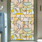 3D Stained Glass Window Privacy Film, Heat Control UV Blocking Static Cling Decorative Window Film for Bathroom,Front Door,Home Non Adhesive,35.4 x 78.7 inches Wilderness