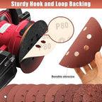 80 Grit 5 Inch Sanding Discs Hook and Loop Sandpaper, 150 PCS 8 Hole Adhesive Coarse Sand Paper for Random Orbital Sander