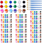20 Pack Mini Acrylic Paint Set,12 Color Acrylic Paint Strips with 40Pcs Painting Brushes for Kids&Adults, 280 PCS Kids Paint Set Container Strips Storage for Home Classroom Party Favors Easter Gifts