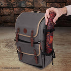 ENHANCE Designer Edition TCG Backpack - MTG Deck Bag Card Binder Space, TCG Deck Box Storage, MTG Playmat Holder - Card Storage Compatible with Magic the Gathering, Pokemon, Lorcana (Canvas Grey)
