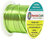 Mandala Crafts 14 Gauge Anodized Aluminum Craft Wire for Jewelry Making - 60 FT Colored Flexible Lime Green Wire - Bendable for Bonsai Armature Crafting Sculpting