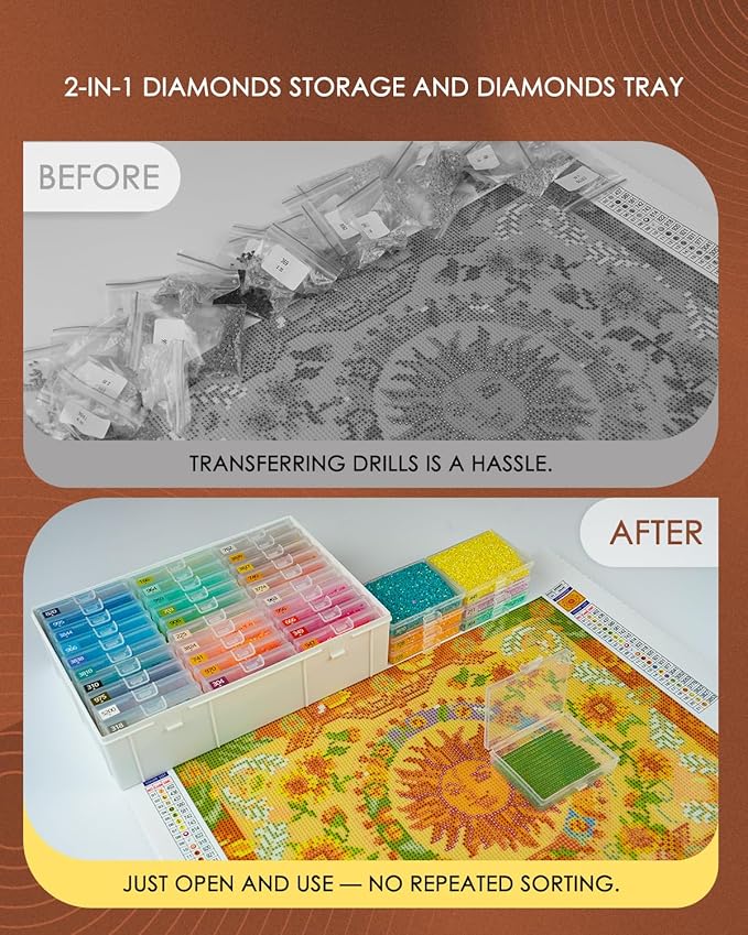 YBUTVY Diamond Art Trays with Lids, 30PCS Diamond Painting Trays with Lids ＆ Diamond Painting Storage, Diamond Painting Accessories for Diamond Art Beads (1 Pack)