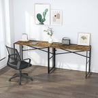 35 inch Small Folding Computer Desk, Writing Gaming Computer Desk for Small Spaces, No Assembly Required Home Office Tale, Rustic Brown