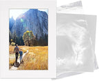 5x7 Mat for 8.5x11 Frame - Precut Mat Board Acid-Free Show Kit with Backing Board, and Clear Bags White 5x7 Photo Matte Made to Fit a 8.5x11 Picture Frame Matboard for Framing, Pack of 100 Mats