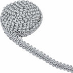 BEL AVENIR Braid Trim 1/2 inch 13.6 Yards French Gimp Basic Sewing Polyester DIY Crafts Costume Home Decorative (Sliver)