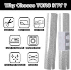 TORC Silver Glitter HTV Heat Transfer Vinyl Roll 12 inch x 20 ft Iron on Vinyl for T Shirts Crafts Bulk