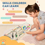 Magnetic Maze Board for Kids Age 3-5, Montessori Educational Wooden for All Toddlers 3 Busy Board, Preschool Learning Adventure, Fine Motor Skills, Fruits Colors Puzzle, Autism-Friendly Toy