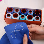 10 Pcs Sewing Thread, All Purpose Sewing Thread, 10 Spools Assorted Colors Each 800 Yards of Polyester Threads for Sewing Machine, Hand Stitching, Quilting, Serger (Blue Color System)