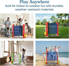 UNICOO Giant 4 in A Row Game with Carry Bag, Basketball Hoop, Ring Toss Game, 4-to-Score Game | Large Outdoor Yard Game, Parties & Gatherings Games