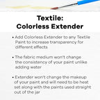 Jacquard Textile Color, Colorless Extender - Permanent Fabric Paint for Clothes, Furniture Upholstery, Shoes or Tote Bags – Indoor & Outdoor Fabric Paint – 8 Oz Jar, Upholstery Fabric Paint