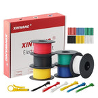 20 Gauge Electrical Wire,20 awg Wire-XINWANG 20 Gauge Stranded Tinned Copper Wire with PVC Insulation(OD:1.8 mm) 6 Colors,23ft Each, Hook Up Wire Kit
