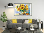 Moohue 14ct Counted Stamped Cross Stitch Kits for Adults Sunflowers and Butterflies Printed Cross Stitch Patterns Art Crafts Cross Stitch Supplies (Flowers 5)