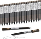 RIANCY Black Fine Point Gel Pens 24Pcs 0.5mm Gel Ballpoint Pens Black Liquid Ink Pens No Smear No Bleed, Smooth Writing Pen for Journaling Note Taking Drawing Sketching Coloring Office School Supplies
