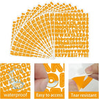 Letter Stickers,1/2 inch 10 Sheets Orange Alphabet Sticker,Self Adhesive Vinyl Letter Stickers Mailbox Numbers,Self Adhesive Letters Stickers for Bulletin Boards Classroom Home Decor