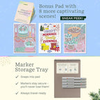 Lifelines FlowArt Activity Pad, 2-Pack Winter Set + Bonus Pad - Guided Art Meditations with Markers – Dot-by-Letter & Illuminate & Create - Coloring Books for Tweens, Adults & Seniors