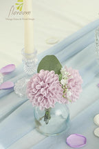 Floroom Artificial Dahlia Flowers 25pcs Real Looking Pale Lavender Foam Fake Roses with Stems for DIY Wedding Bouquets White Bridal Shower Centerpieces Floral Arrangements Party Tables Home Decoration
