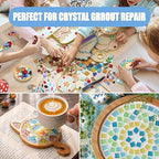 Mosaic Crystal Grout, Mosaics Tile Tools, Mosaic Tile Accessories – Essential for Handmade Grouting and Perfect for DIY Craft Projects (White, 4.5oz)